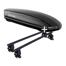 Roof box MAA320L + roof rack Tema compatible with Nissan Leaf ZE1 5 door from 18