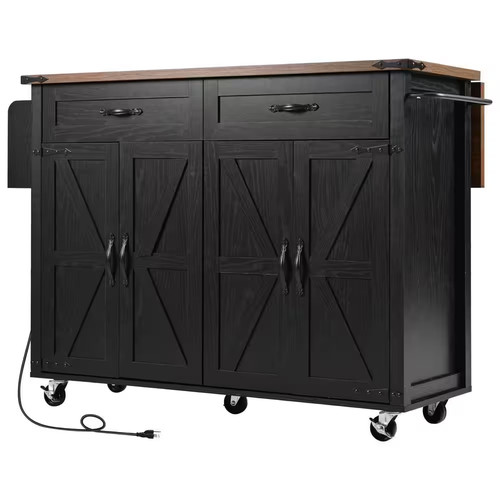 Black outdoor kitchen - in.,