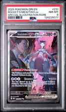 Pokémon TCG Destined Rivals Team Rockets Mewtwo EX Card 231/182 PSA 8 231/182