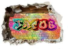 Personalised Graffiti Wall Urban Decal Kids Bedroom Mural Gaming Room Sticker
