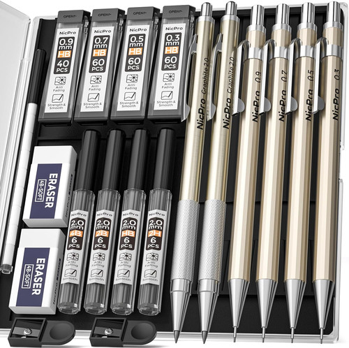 6pcs metal mechanical pencils - mechanical,