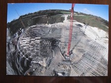 Cornwall postcard Eden Project construction early building stage scaffolding