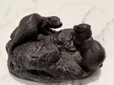 Lovely Otters Bronze Sculpture