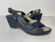CLARKS  LEATHER  WEDGE SANDALS