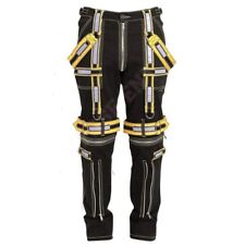 Men Black Electro Bondage Extreme Rave Quality Cyber Chain Jeans Punk Rock Pants