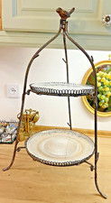 Rustic Iron Cake Stand, Fruit Stand , Two Tier Vintage Style Metal Stand