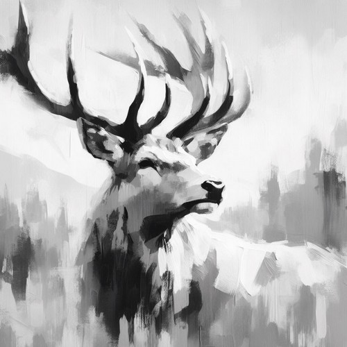 Original stag painting deer - stag,