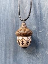 Wooden Acorn Folk Art Witchy