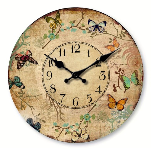 Retro flower butterfly - retro, wooden