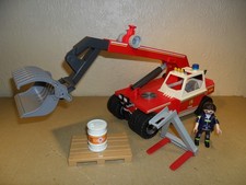 PLAYMOBIL FIRE FIGHTING CRANE 9465 COMPLETE