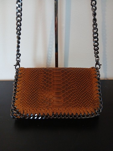 Brown leather python style - brown,
