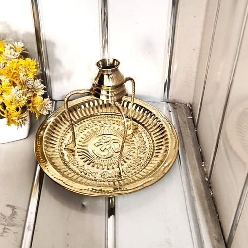 Brass pooja plate thali - plate,