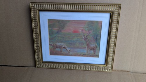 Framed artwork pastels - artwork,