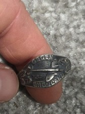 WWII German Luftwaffe Solid Silver Ring GEGEN ENGLAND Adolf Galland