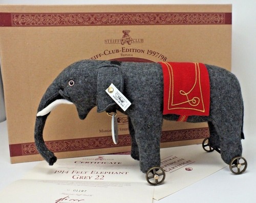 Steiff 1914 replica grey - steiff,