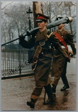 Military Photograph Royal Regiment Of Wales Ensigns Marching & Colours Covered