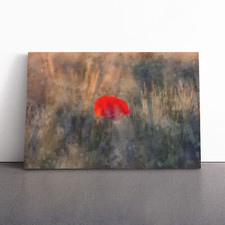 Red Poppy Flower Canvas Wall
