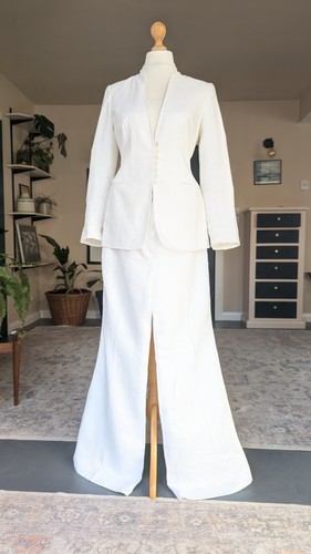 Jaeger white linen ladies suit - white,