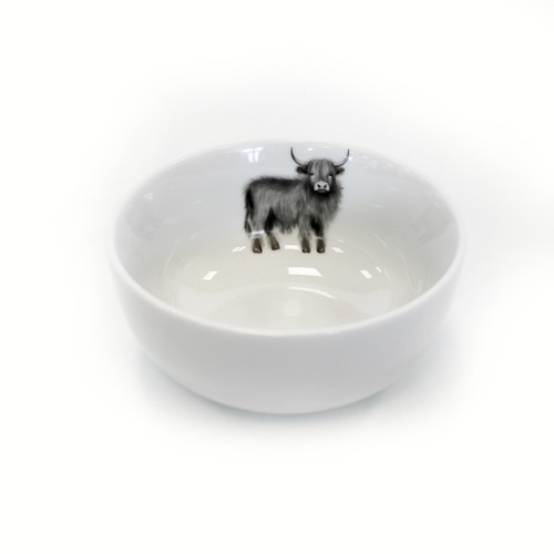 Porcelain highland cow cereal - cow,