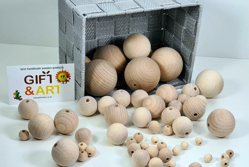 Natural wooden balls - natural,