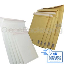 GOLD & WHITE QUALITY PADDED BUBBLE ENVELOPES BAGS *ALL SIZES/QTY'S* - TOP PRICES
