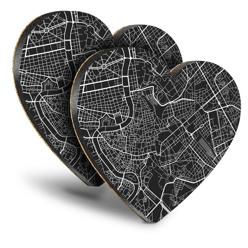 Heart mdf coasters rome - mdf,