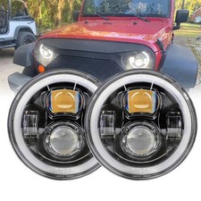 Pair LED headlights For Jeep