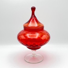 Midcentury Empoli Red & Clear