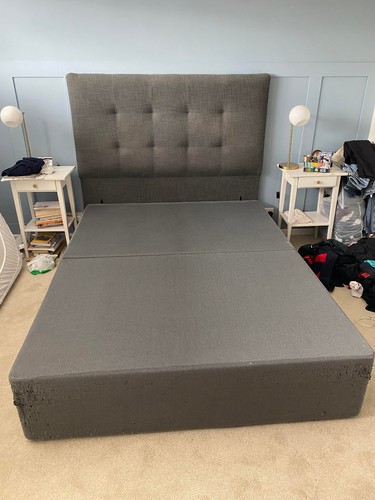 Grey king size divan bed - divan,
