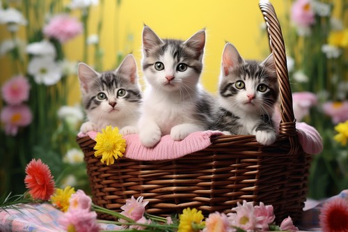 Cute kittens cat canvas - cat,