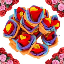 100 Pcs Large 6CM Artificial Flowers Foam Rose Heads Wedding Party Decor Bouquet