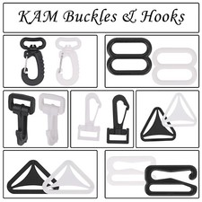 Plastic Snap Hooks Swivel Trigger Clip Strap Webbing Various Sizes Black White