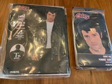 LICENSED✨ GREASE T-Birds Jacket + Danny Wig Men’s Halloween Costume Cosplay NEW