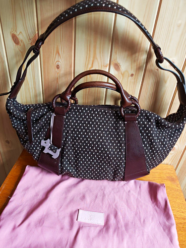 Brown polka dot canvas - polka,