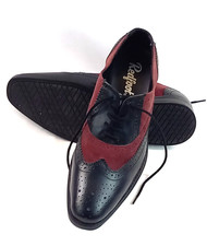 Redfoot Black Leather Burgundy