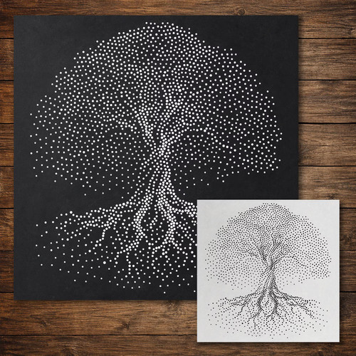 Tree life stipple art - life,
