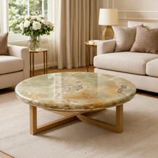 Handcrafted Onyx Round Coffee