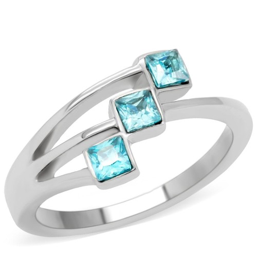 Blue topaz band ring - band, silver