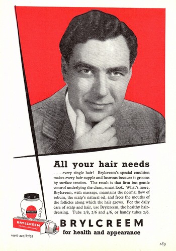 1955 advert for - 1955, brylcreem