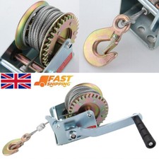 600lbs Heavy Duty Manual Hand Winch 8M Wire Strap For Car Trailer Boat Marine UK