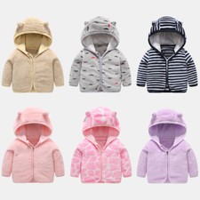 Winter Windproof Hooded Coat Jacket Warm Fleece Outerwea Toddler Baby Boys Girls