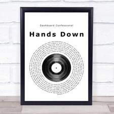 Hands Down Vinyl Record Song Lyric Print