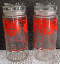 Vintage 1970’s 2 X Glass Storage/Sweet Jar with Glass Airtight Lid