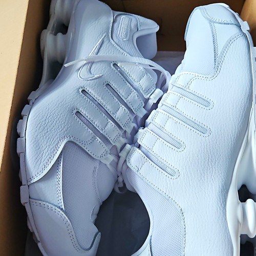 Nike men shox white lace - men's, up