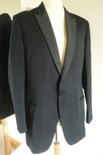 VINTAGE 50s DINNER JACKET BLACK GOTH PREPPY HALLOWEEN 42 INS CHEST