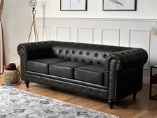 Faux Leather Chesterfield Sofa