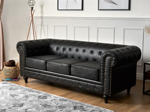 Faux leather chesterfield - leather,