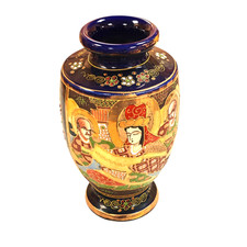 Satsuma Vase Japanese Cobalt
