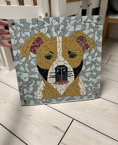 Handmade mosaic dog portrait - mosaic,