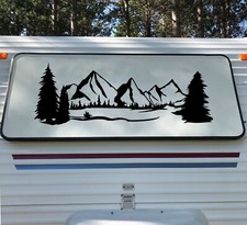 Mountains forest scene vinyl - mountains,